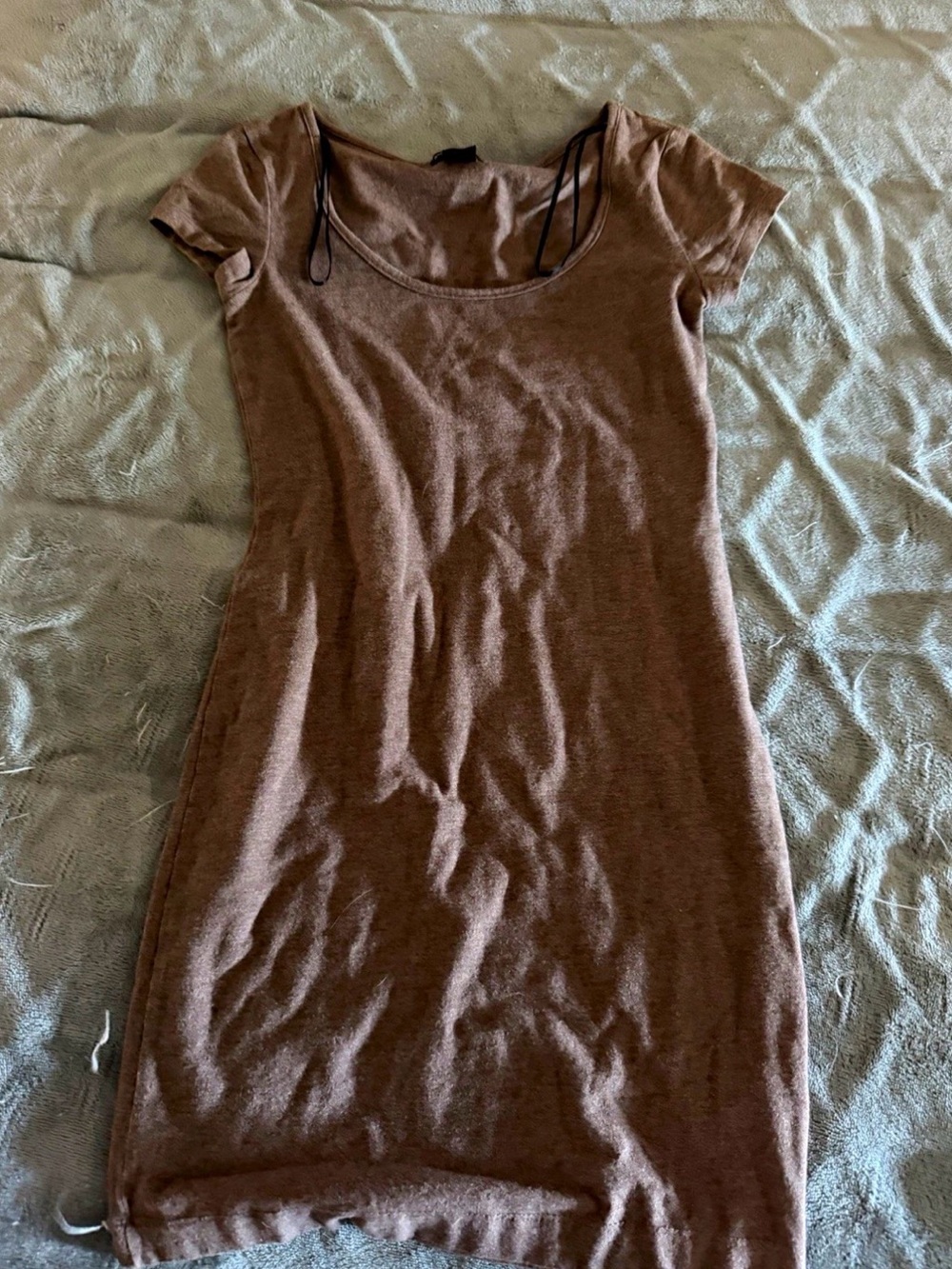 H&M Brown Scoop Neck Short Sleeve Tunic